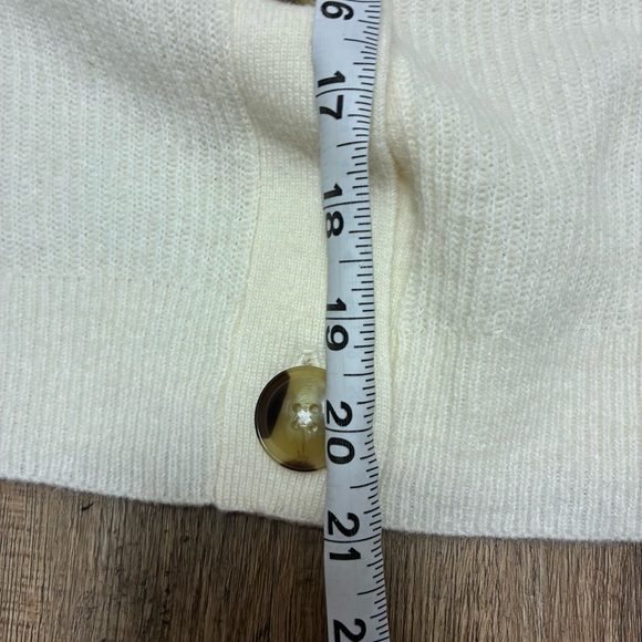 Quince Wool Alpaca Blend Cardigan XS Cream Chunky Knit Button Front - Picture 6 of 7